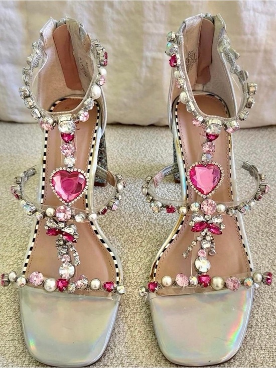 Betsey Johnson Shoes - Betsey Johnson Astridd Dress Sandals with Holo Glitter Heels size 8